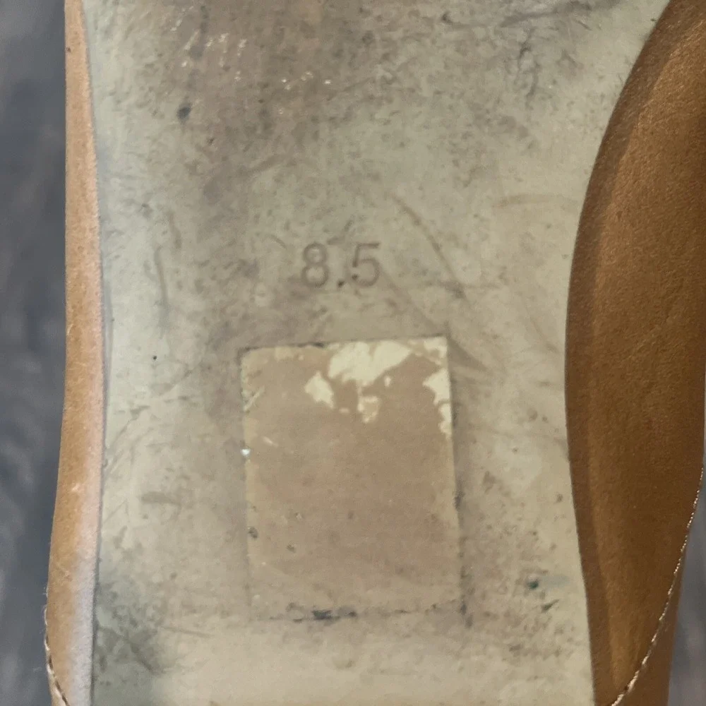 Madewell The Frances Skimmer Brown Leather Women's Shoes Size 8.5 Slip On Flats